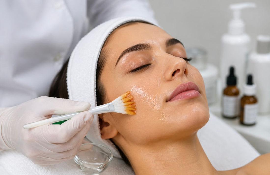 woman receiving chemical peel