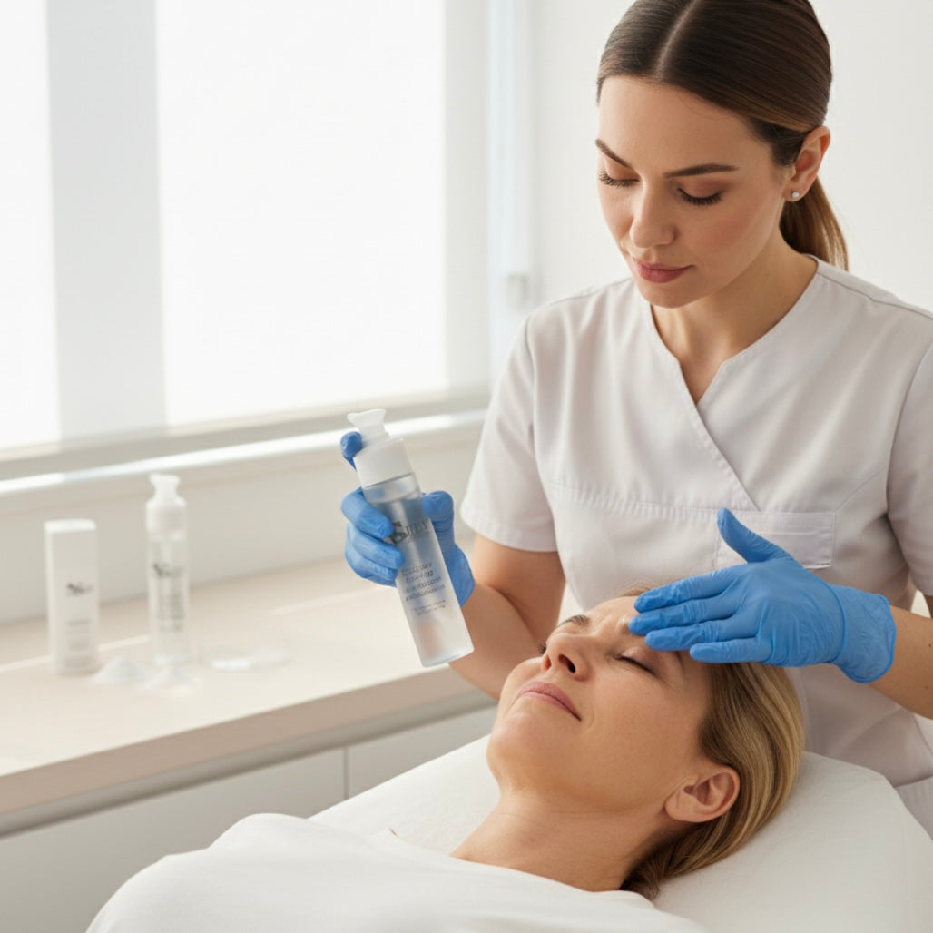 A Beautycian doing a skincare Facial